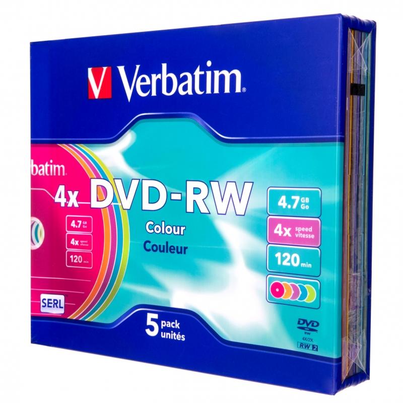   DVD-RW 4.7GB  4x,  5  slim box, Verbatim